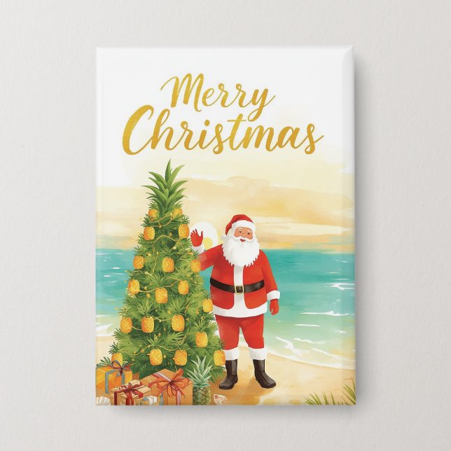 Santa Claus with Pineapple Christmas tree  (Front)