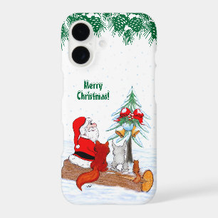 Santa Claus with Rabbit Fox and Squirrel