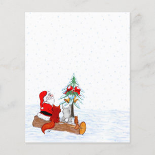 Santa Claus with Rabbit Fox and Squirrel