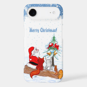 Santa Claus with Rabbit Fox and Squirrel