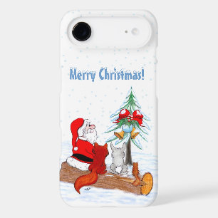 Santa Claus with Rabbit Fox and Squirrel