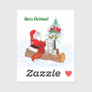 Santa Claus with Rabbit Fox and Squirrel
