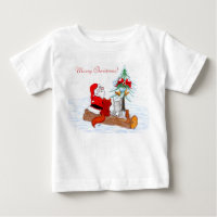 Santa Claus with Rabbit Fox and Squirrel