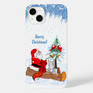 Santa Claus with Rabbit Fox and Squirrel Case-Mate iPhone 14 Plus Case