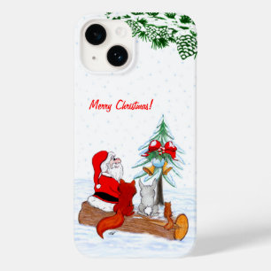 Santa Claus with Rabbit Fox and Squirrel Case-Mate iPhone 14 Case