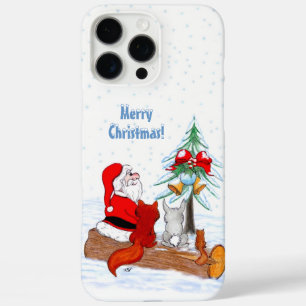 Santa Claus with Rabbit Fox and Squirrel iPhone 16 Pro Max Case