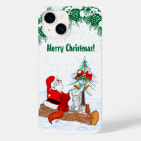 Santa Claus with Rabbit Fox and Squirrel