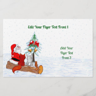 Santa Claus with Rabbit Fox and Squirrel Flyer