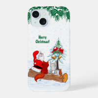 Santa Claus with Rabbit Fox and Squirrel