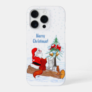 Santa Claus with Rabbit Fox and Squirrel iPhone 16 Pro Case