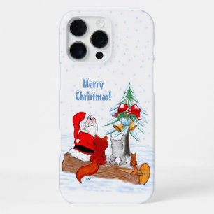 Santa Claus with Rabbit Fox and Squirrel iPhone 16 Pro Max Case