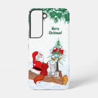 Santa Claus with Rabbit Fox and Squirrel