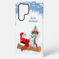 Santa Claus with Rabbit Fox and Squirrel