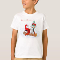 Santa Claus with Rabbit Fox and Squirrel