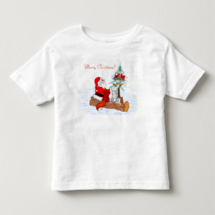 Santa Claus  with Rabbit Fox and Squirrel Toddler T-Shirt
