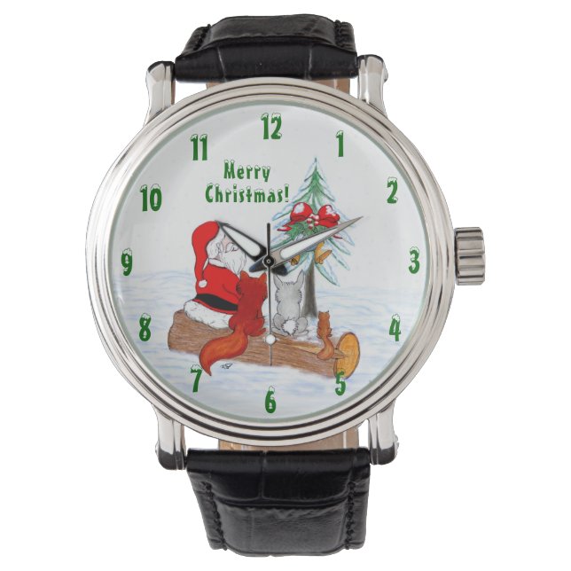 Santa Claus with Rabbit Fox and Squirrel Watch (Front)