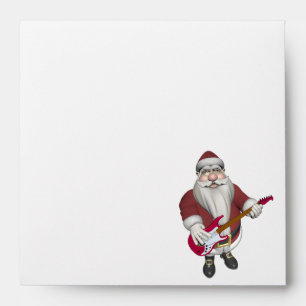 Santa Claus With Red Electric Guitar Envelope