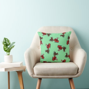 Santa Claus with sly on green Cushion