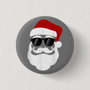 Santa Claus with Sunglasses Funny Christmas Design 3 Cm Round Badge