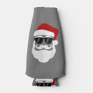 Santa Claus with Sunglasses Funny Christmas Design Bottle Cooler