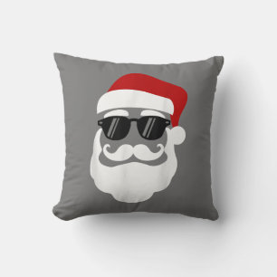 Santa Claus with Sunglasses Funny Christmas Design Cushion