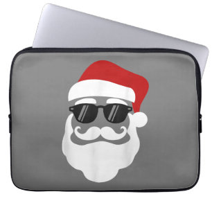 Santa Claus with Sunglasses Funny Christmas Design Laptop Sleeve