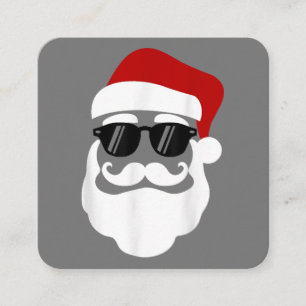Santa Claus with Sunglasses Funny Christmas Design Square Business Card