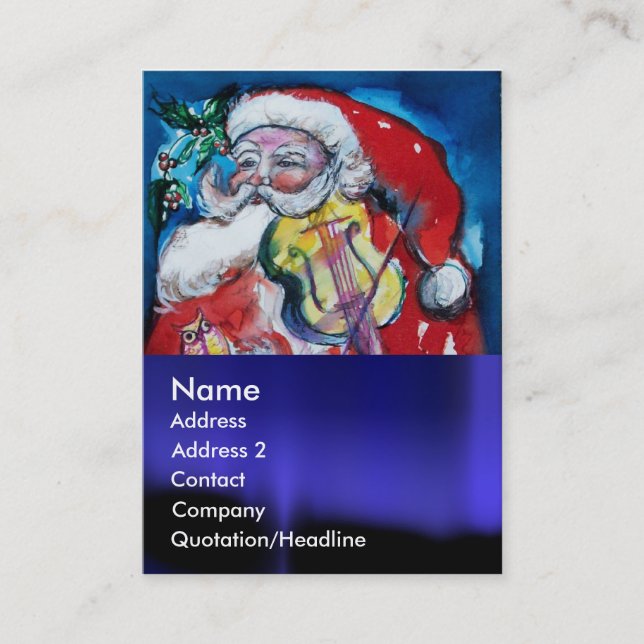 SANTA  CLAUS WITH VIOLIN BUSINESS CARD (Front)