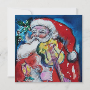 SANTA CLAUS WITH VIOLIN - CHRISTMAS PARTY Ice Invitation