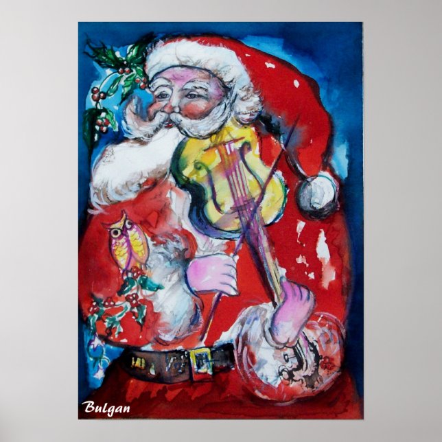 SANTA CLAUS WITH VIOLIN POSTER (Front)