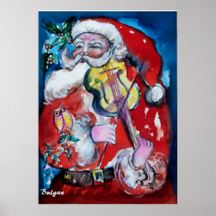 SANTA CLAUS WITH VIOLIN POSTER
