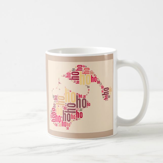 Santa Claus wordcloud Ho Ho Ho Coffee Mug (Right)