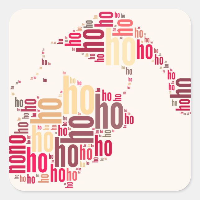 Santa Claus wordcloud Ho Ho Ho Square Sticker (Front)