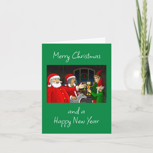 Santa Claus Workshop Christmas Card (Front)