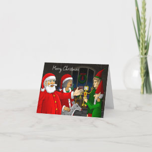 Santa Claus Workshop Christmas Card