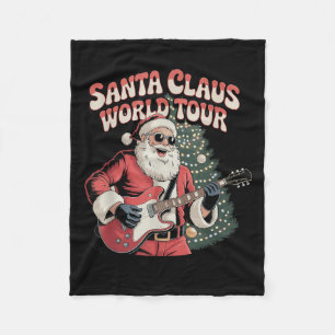 Santa Claus World Tour Rocking Around The Christma Fleece Blanket