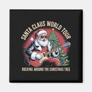 Santa Claus World Tour Rocking Around The Christma Magnet