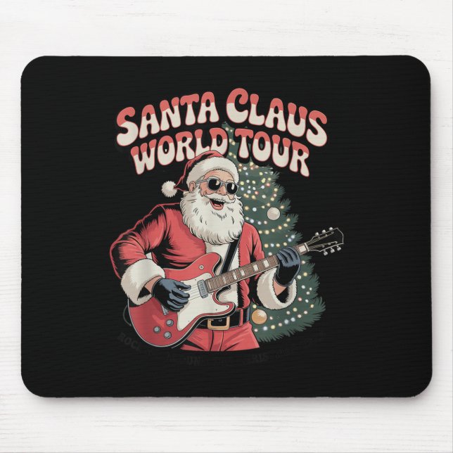 Santa Claus World Tour Rocking Around The Christma Mouse Pad (Front)
