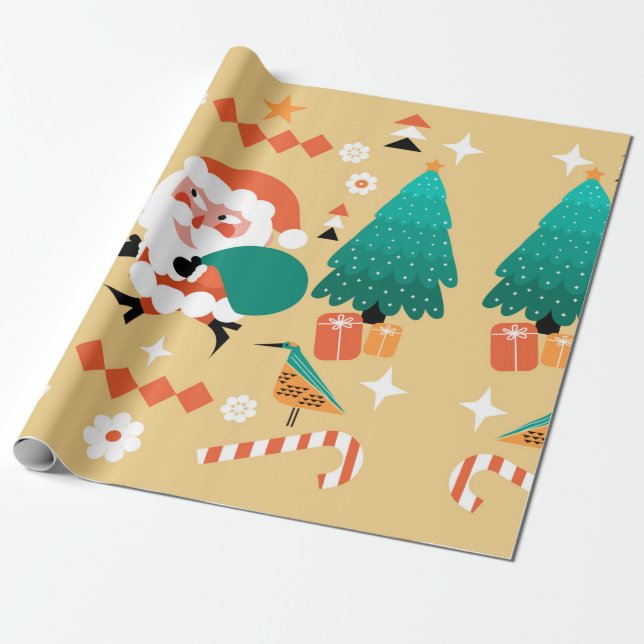 Santa Claus Wrapping Paper (Unrolled)