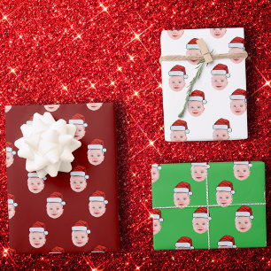 Santa Claus Wrapping Ppaper, Gift Wrap With Face