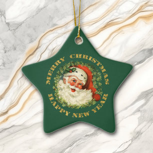 Santa Claus Wreath Ceramic Tree Decoration