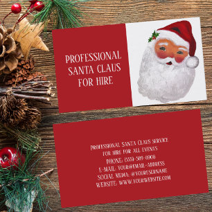 Santa Claus Xmas Red Hire Sleigh Professional  Business Card
