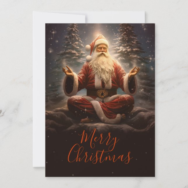 Santa Claus Yoga Holiday Card (Front)