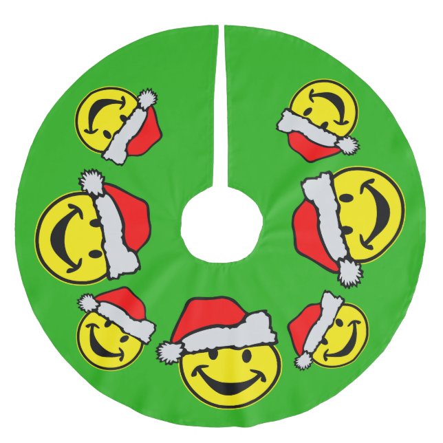 Santa Claus your backgr. & ideas Brushed Polyester Tree Skirt (Front)