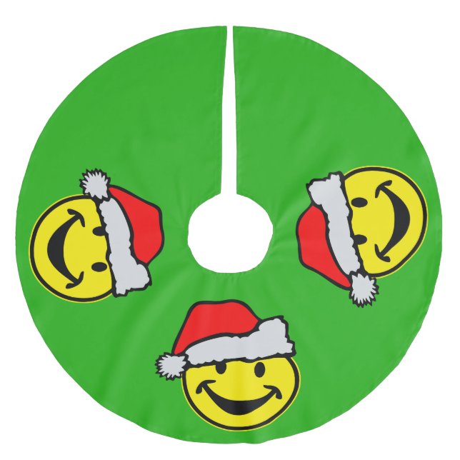 Santa Claus your backgr. & ideas Brushed Polyester Tree Skirt (Front)
