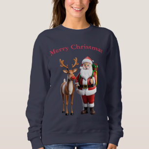 Santa Clause and Rudolf the red-nosed reindeer Sweatshirt