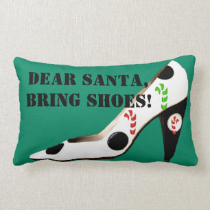 Santa Clause Christmas Shoes Lumbar Cushion