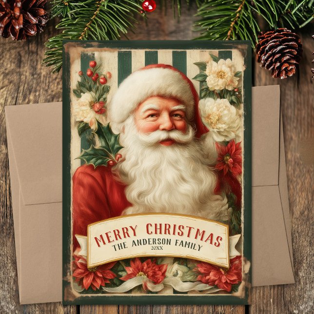 Santa Clause Christmas Vintage Holiday Card (Santa Clause Christmas Vintage Holiday Card)