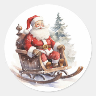 Santa Clause Classic Round Sticker
