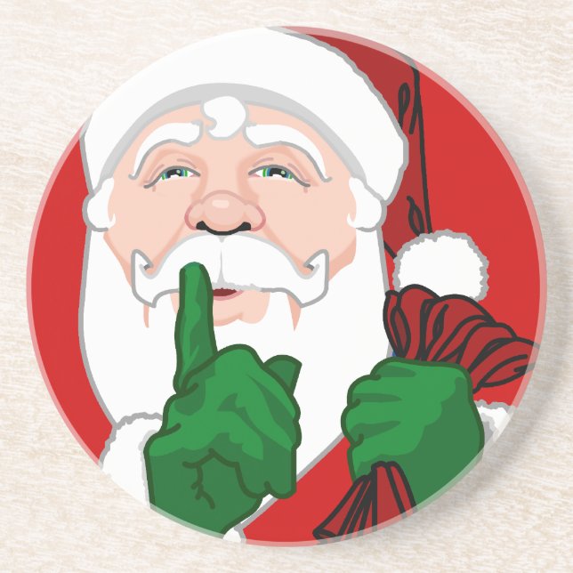 Santa Clause Coasters Festive Christmas Decoration (Front)